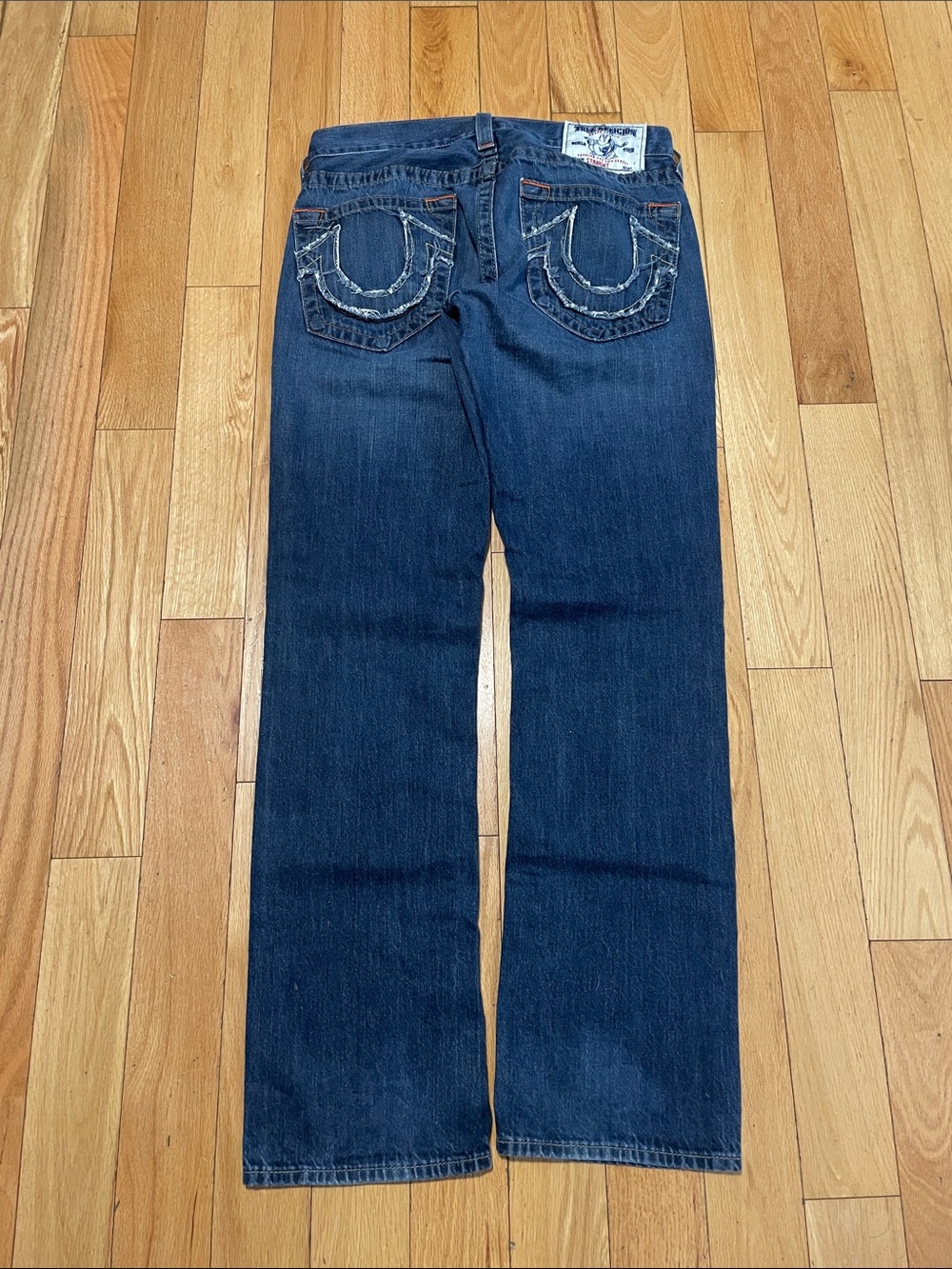 True Religion Womens Indigo Bootcut Jeans with Signature Pocket Stitching